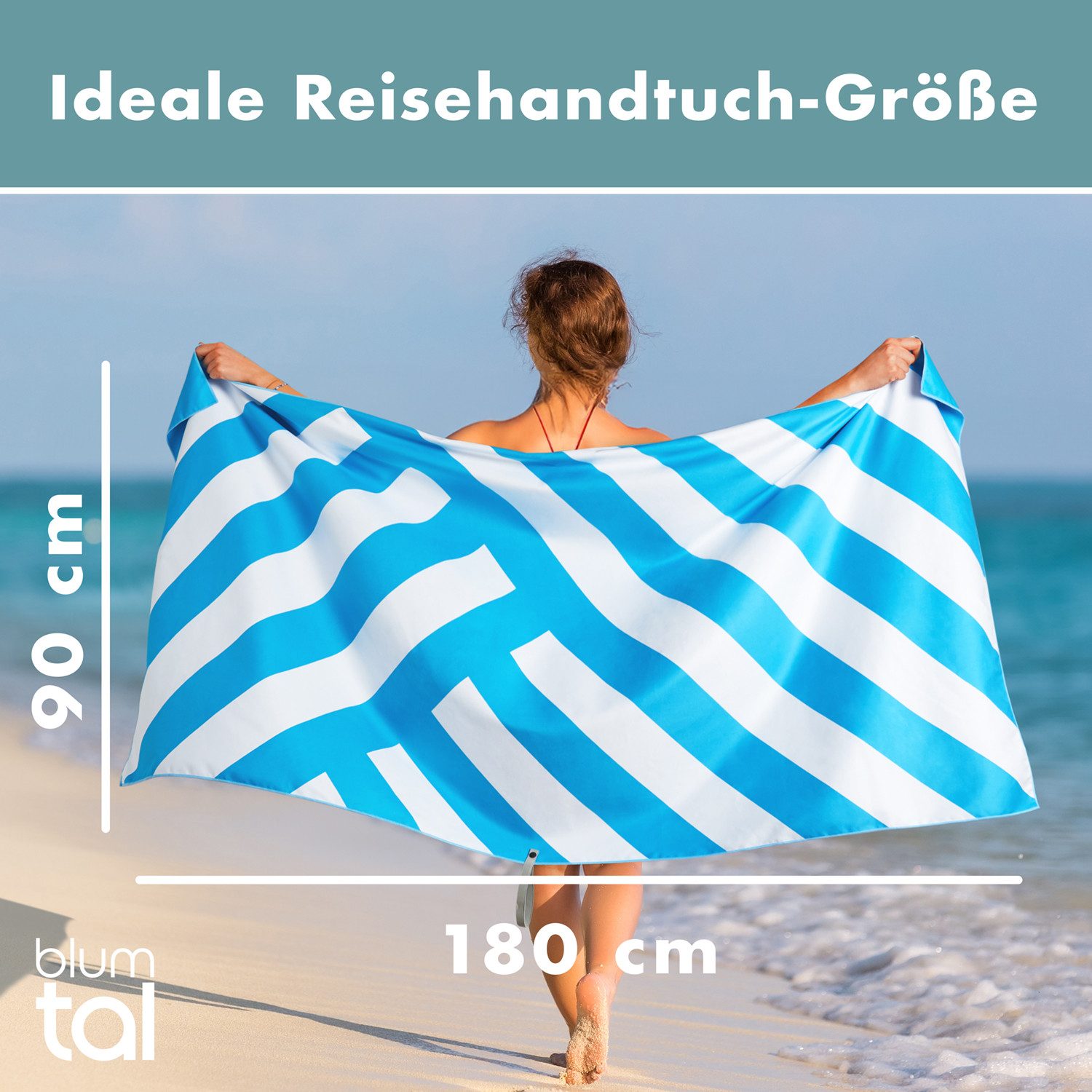 Blumtal Reisehandtuch Strandhandtuch 90x180 cm aus Mikrofaser - kompakt & s günstig online kaufen