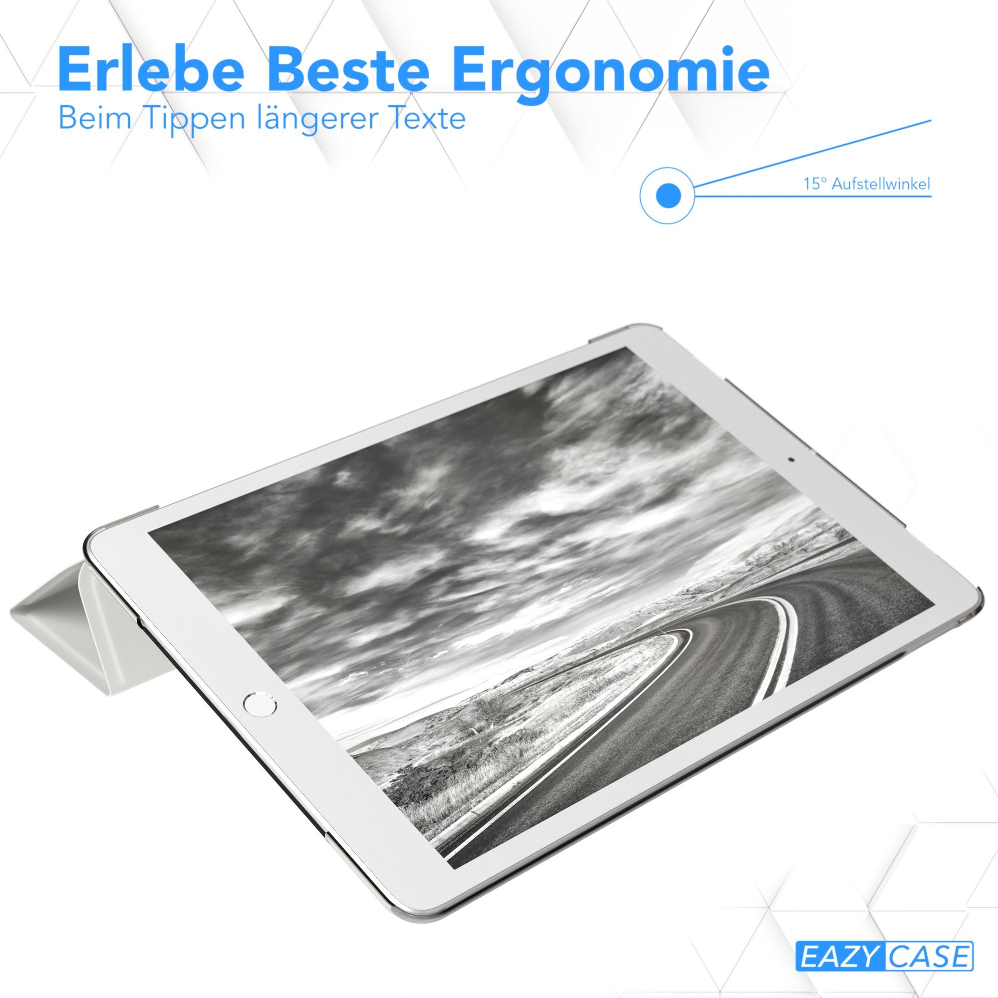 EAZY CASE Tablet-Hülle Smart Case für iPad 10,2" 7. / 8. / 9. Generation 10,2 Zoll, Tablet Case Bookcover Smart Flipcase Schutztasche magnetisch Hellgrau – Bild 5 von 5