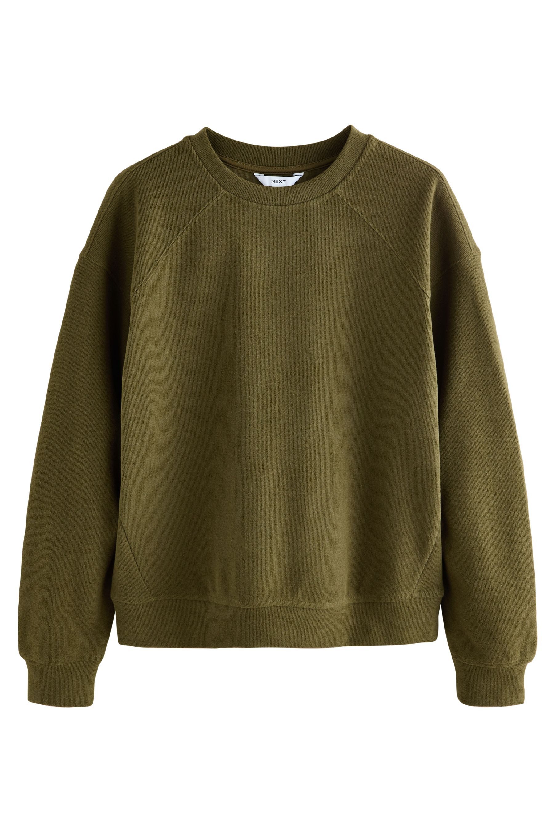 Next Rundhalspullover Rundhals-Sweatshirt mit langen Ärmeln, Kurzgröße (1-tlg)