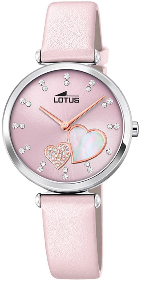 Damen Uhren Lotus Quarzuhr UL18617/2 LOTUS Damen Uhr Swarovski Elements, Damen Armbanduhr rund, Lederarmband rosa