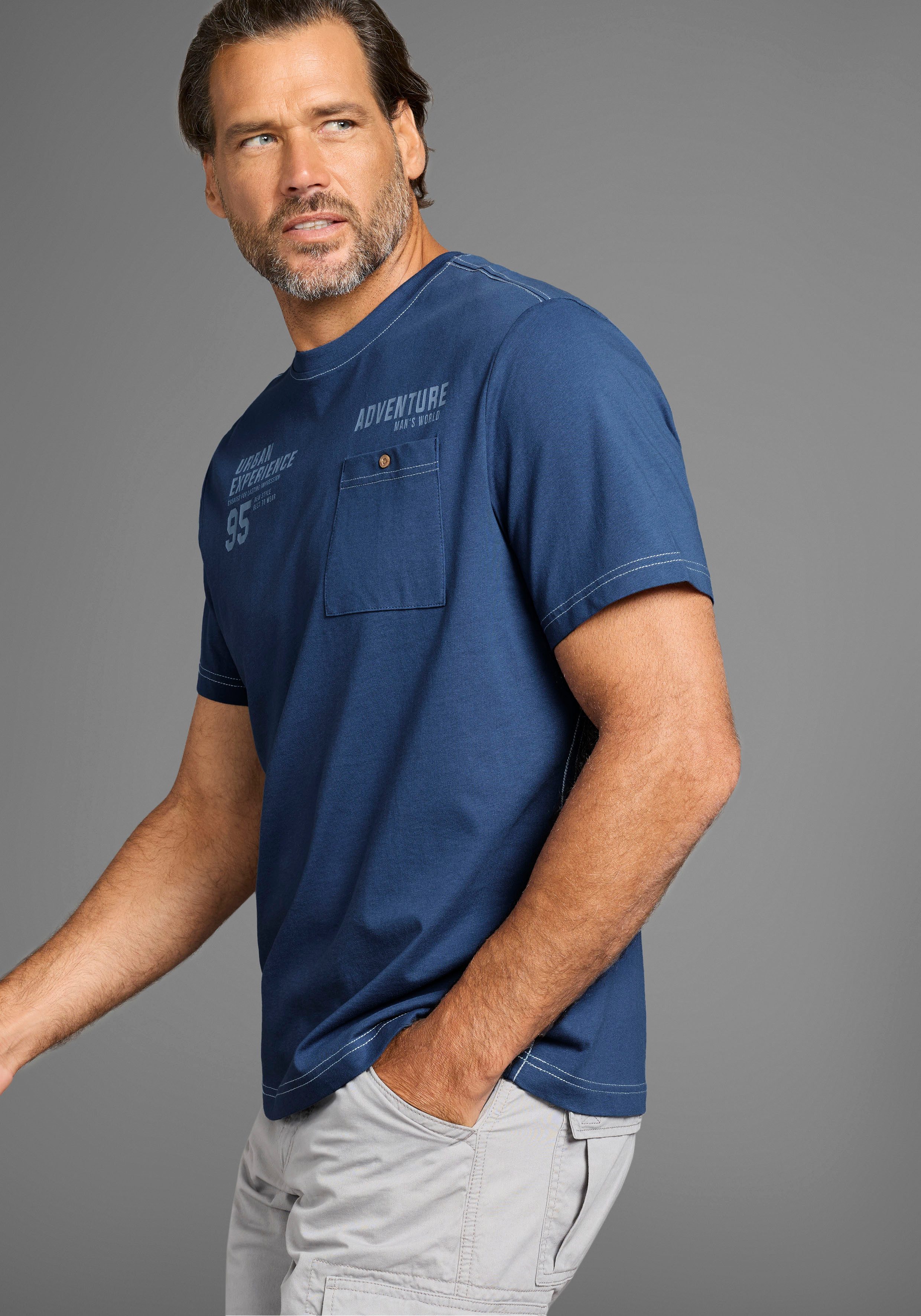 Man's World T-Shirt mit Kontrastnähten und günstig online kaufen