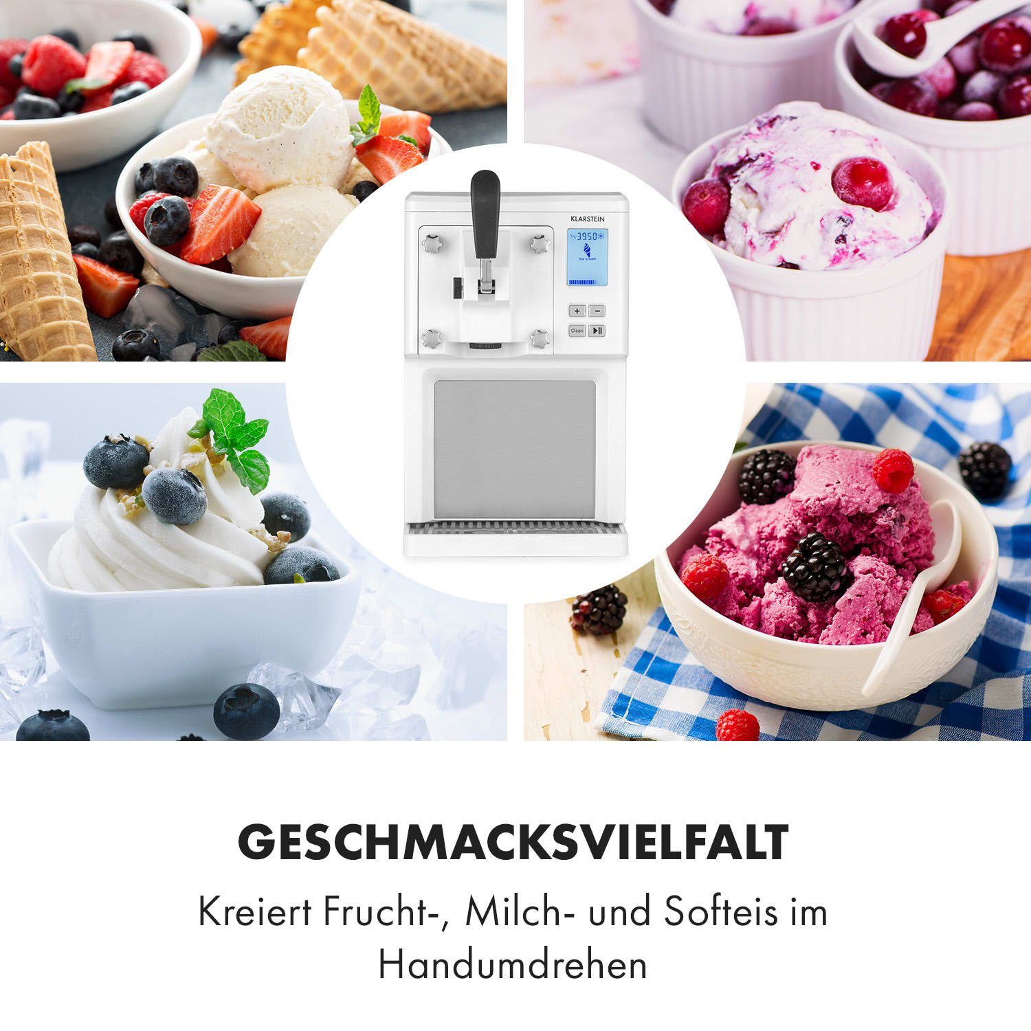 Klarstein Eismaschine Sweet Sundae, 1.5 W 200 l