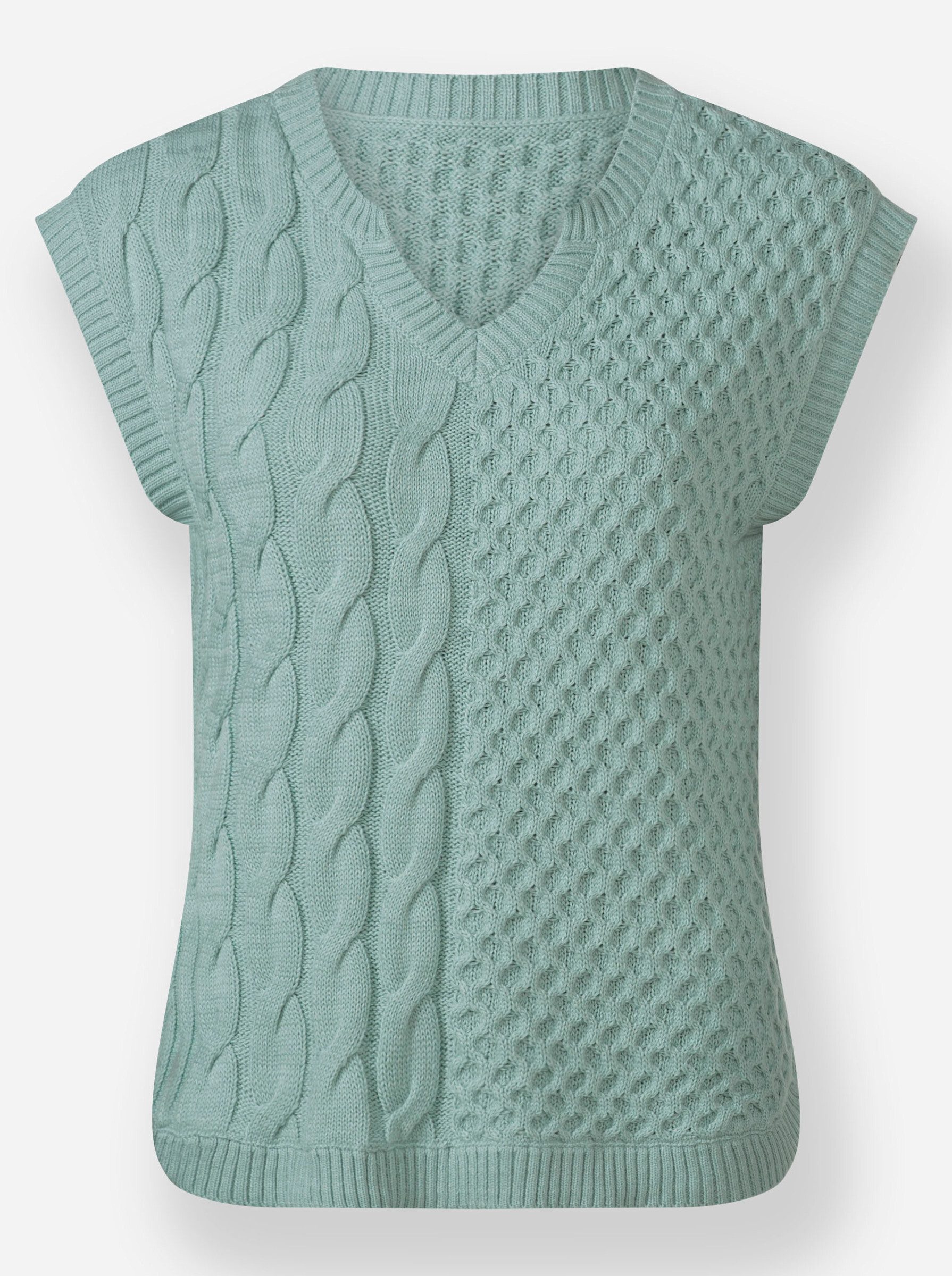 Witt Strickpullover Pullunder Ärmellos Zopfmuster