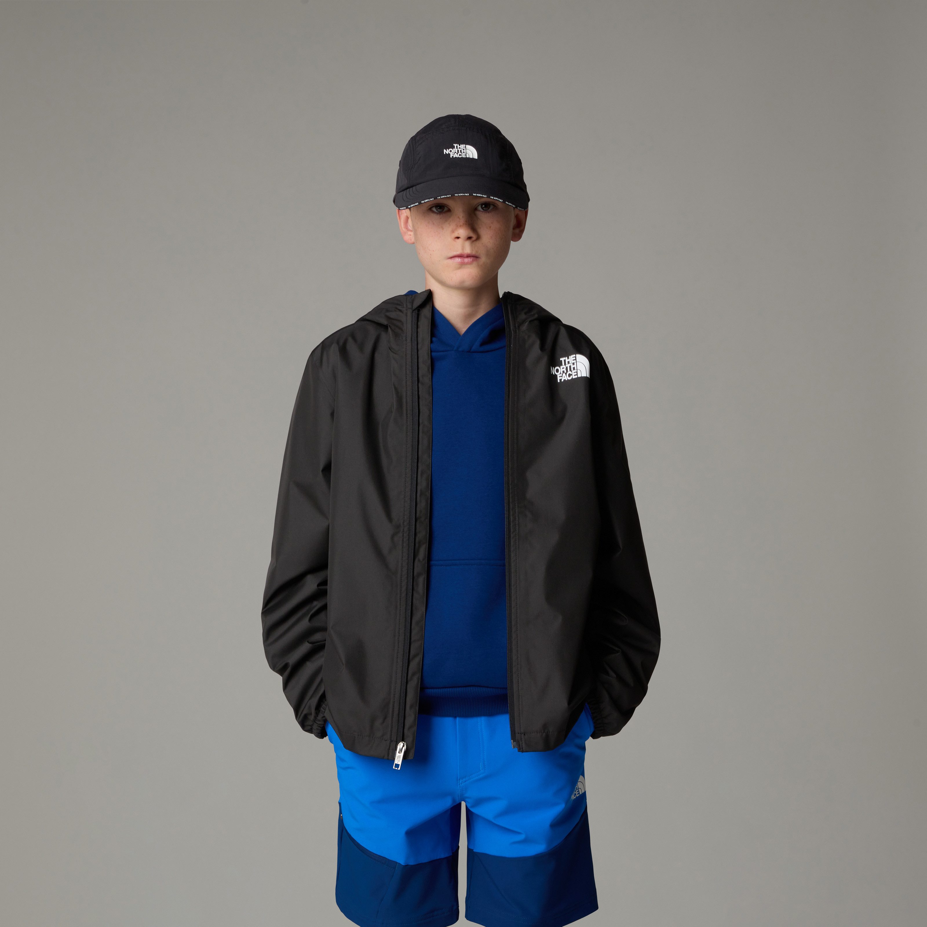 The North Face Regenjacke TEEN ZIPLINE RAIN JACKET für Jugendliche, mit fester Kapuze, mit RV-Garage