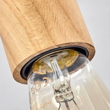hofstein Deckenleuchte moderne Deckenlampe aus Holz/Metall in Natur/Schwarz, ohne Leuchtmittel, Deckenleuchte im skandinavischen Design, 2-flammig, 2 x E27