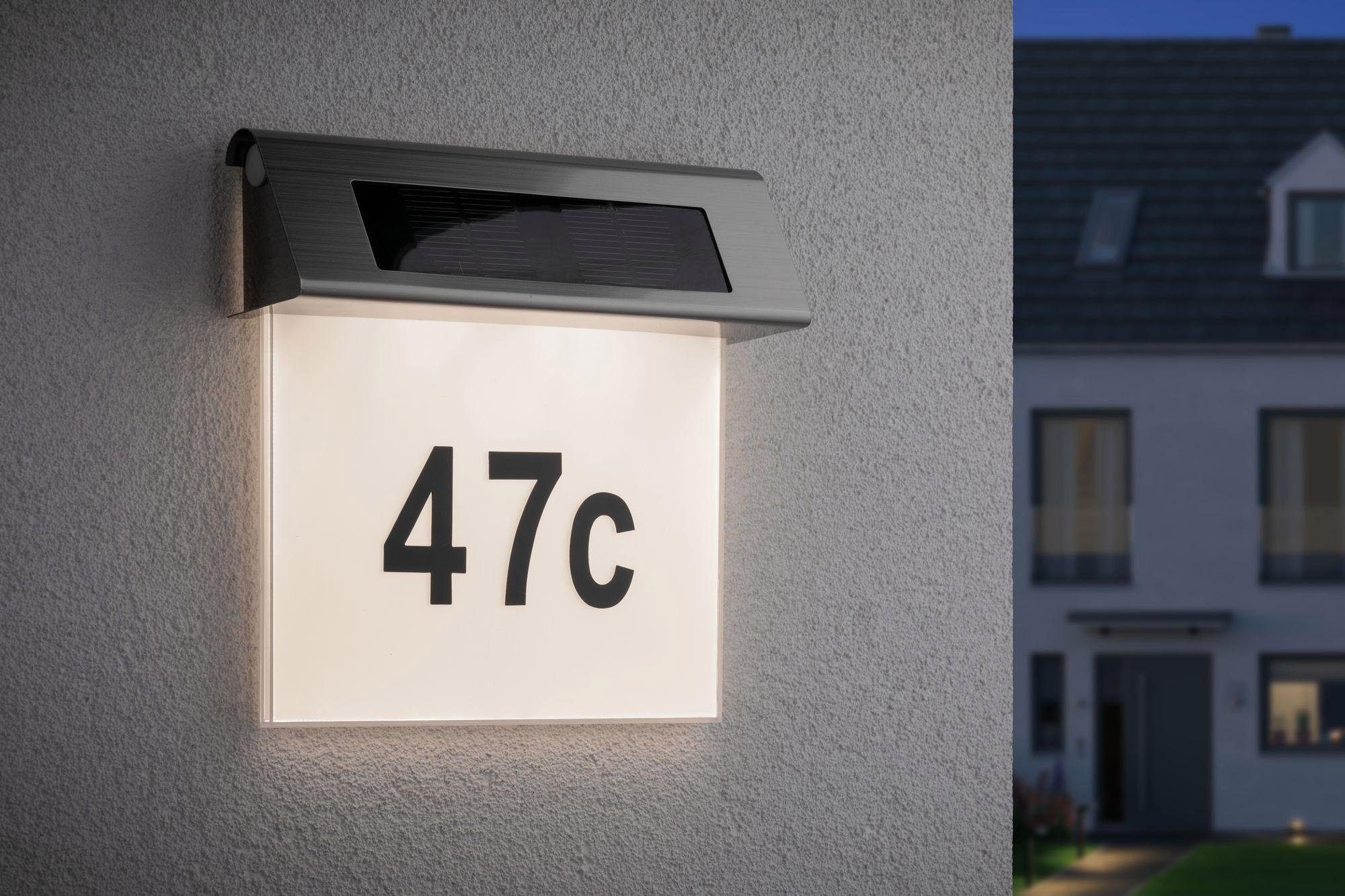 Tageslichtsensor, Paulmann Warmweiß, fest Hausnummer, LED LED LED-Modul Außen-Wandleuchte integriert,