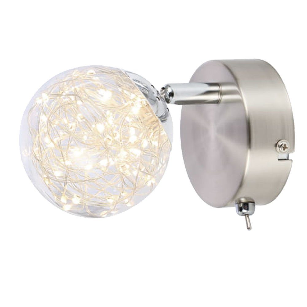 Wandleuchte, etc-shop LED LED matt fest Innen LED-Leuchtmittel Wandleuchte Warmweiß, Wandlampe verbaut, Lampe Chrom nickel
