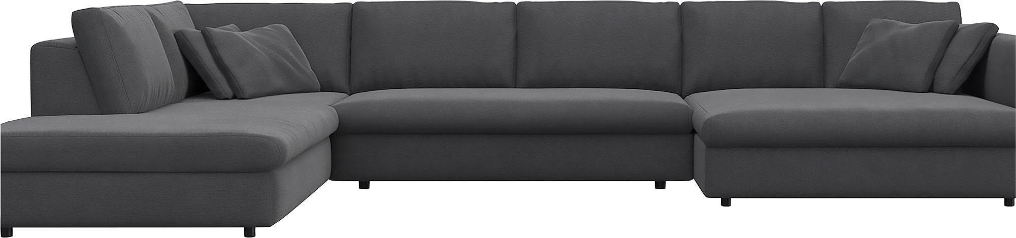 FLEXLUX Wohnlandschaft Lovane, U-Form, bequem und komfortabel, Weich & anschmiegsam, große Sitztiefe auf Kaltschaum, Dekokissen inkl.