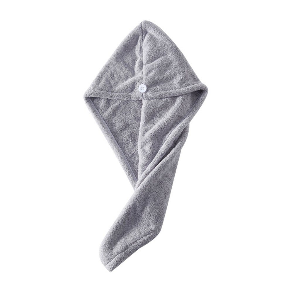 BTTO Handtücher Mikrofaser Grau Handtuch, Schnelltrocknend Trocknendes mit Turban Haartuch Wrap, Knopf, (1-St), Haarturban