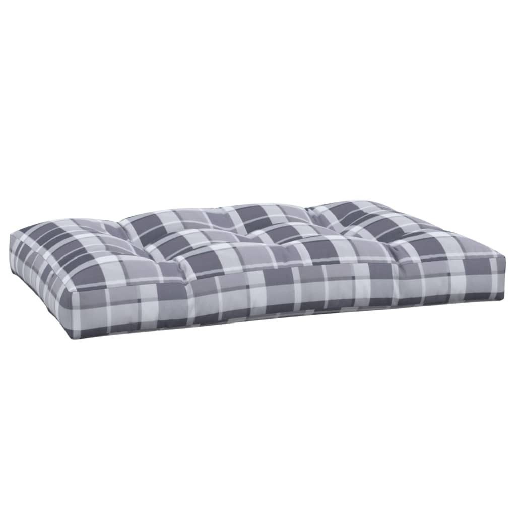 vidaXL Sitzauflage Palettenkissen Grau Karomuster 120x80x12 günstig online kaufen