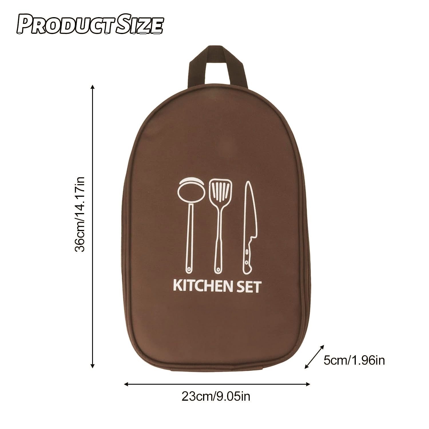 FOUORTUNATE-BEE Aufbewahrungstasche Integrierte Camping-Bestecktasche mit Doppelreißverschluss, Tragbares Outdoor-Kochgeschirr-Organizer mit Netzfächern