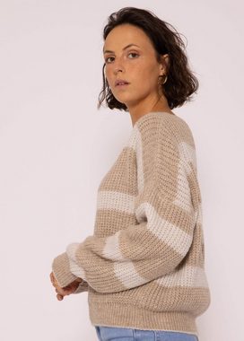 SASSYCLASSY Strickpullover Oversize Pullover Damen aus weichem Grobstrick Lässiger Strickpullover mit V-Ausschnitt, Made in Italy