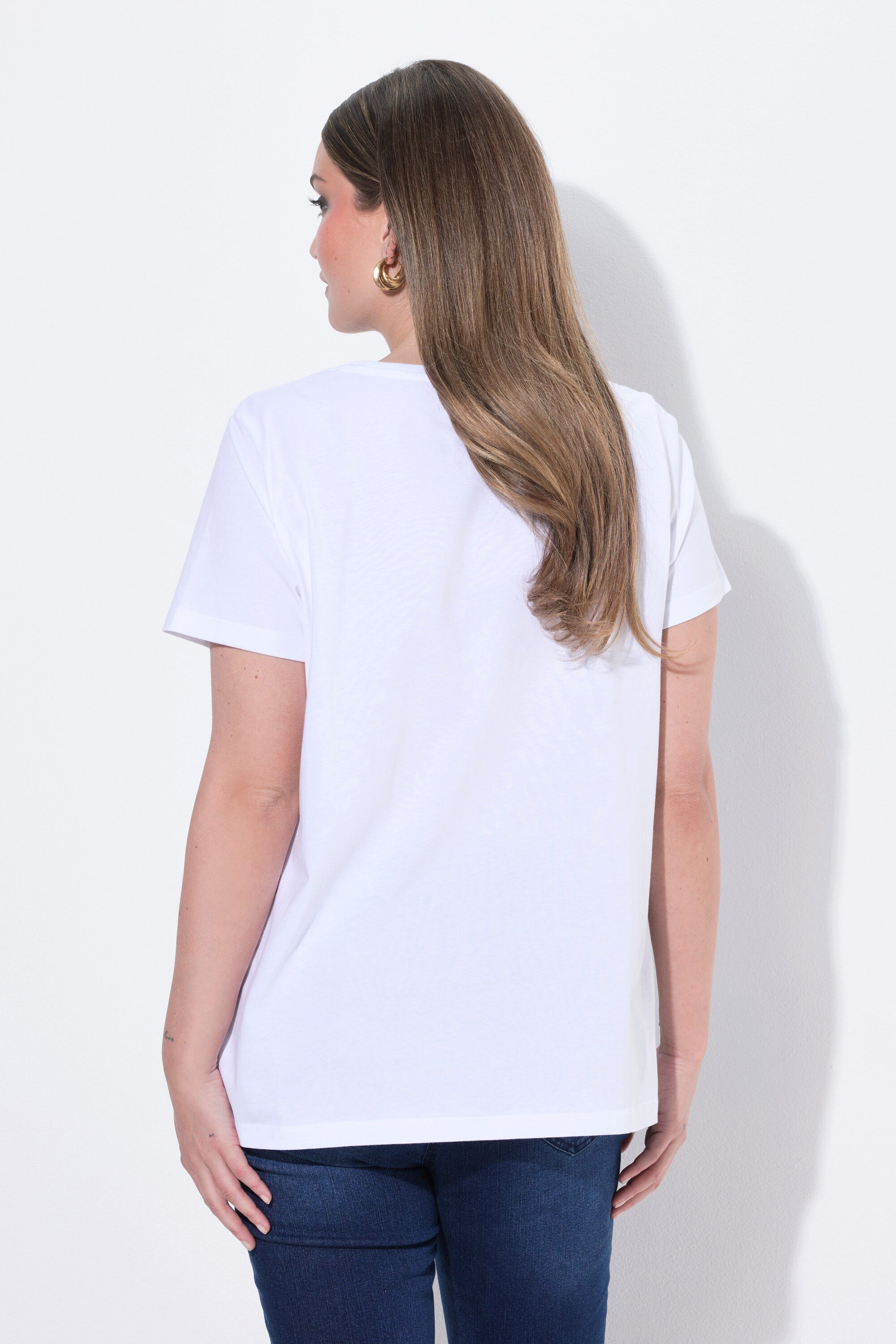 Ulla Popken T-Shirt T-Shirt Herz Classic Rundhals Halbarm