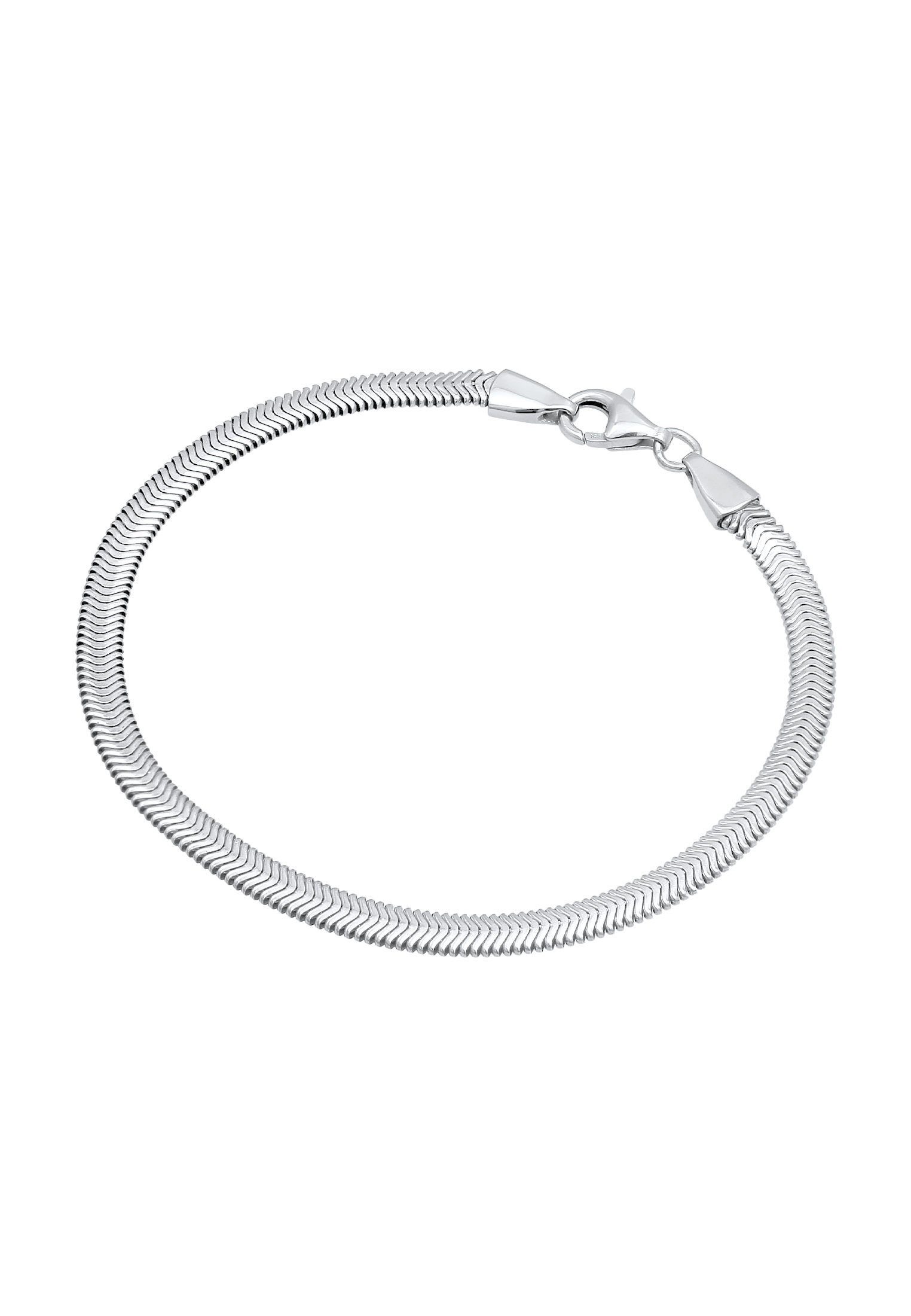 Kuzzoi Armband Flach 925 Fischgräte Schlangenkette Silber Elegant