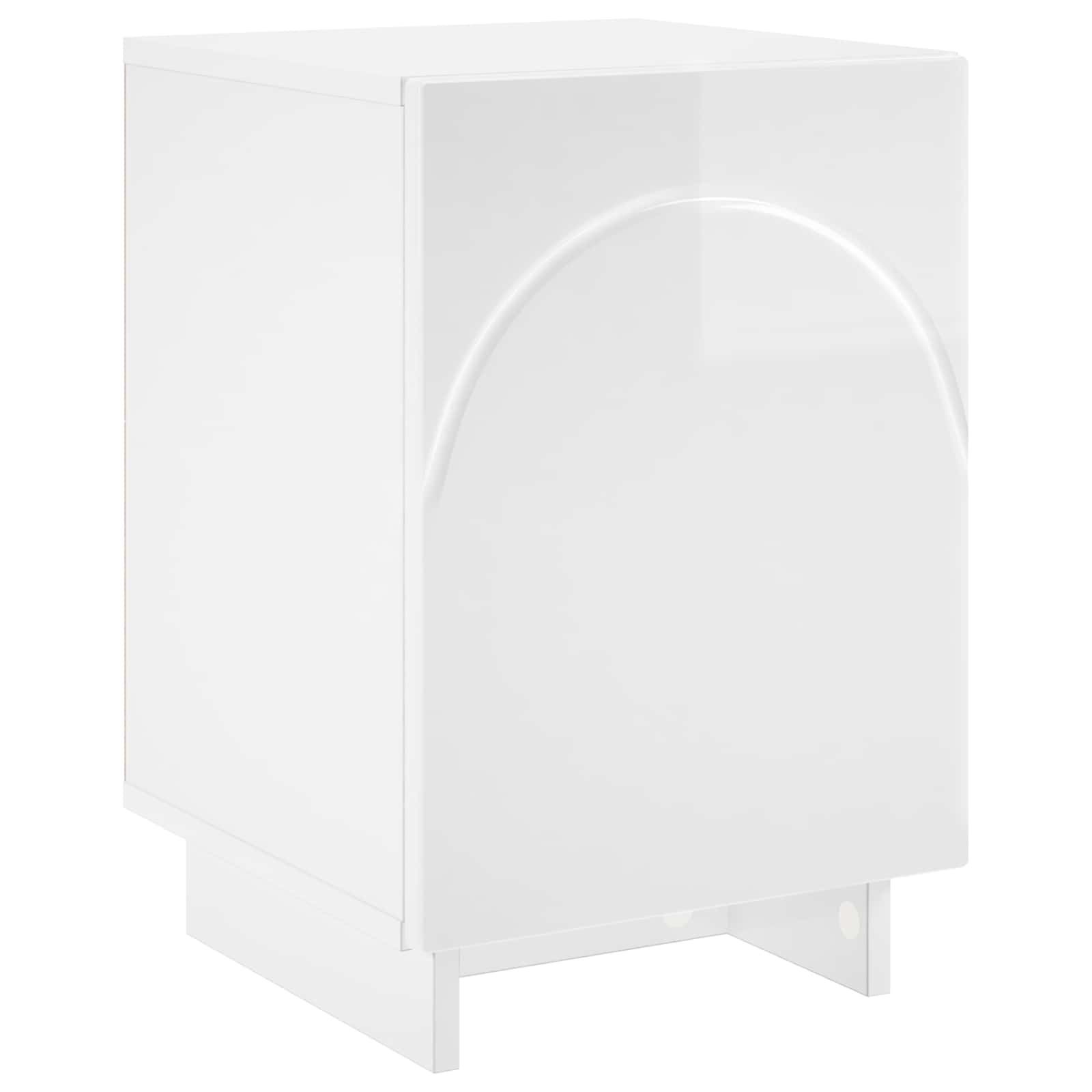 vidaXL Nachttisch Nachttisch Hochglanz Weiß 33,5 x 34,5 x 50 cm Holzwerkstoff (1-St)