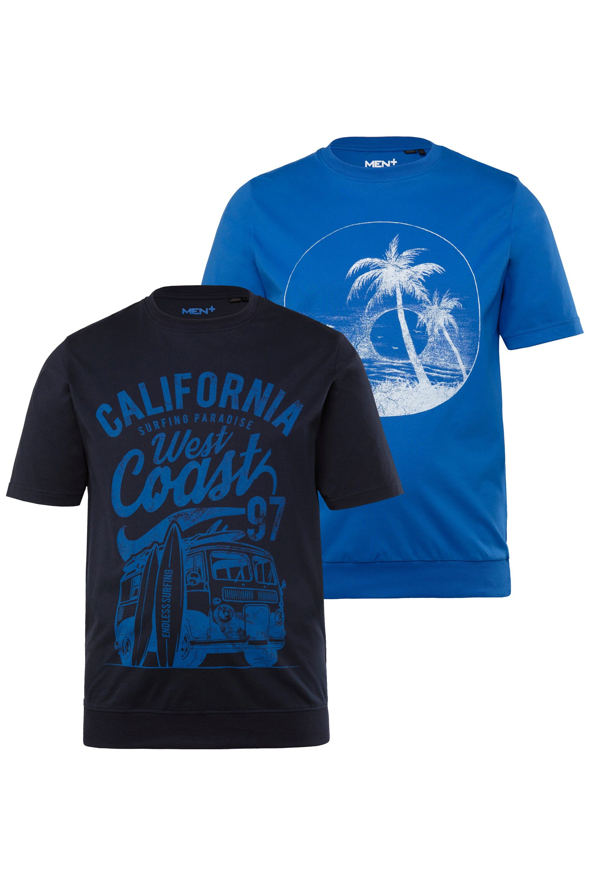 Men Plus T-Shirt Men+ T-Shirts 2er-Pack günstig online kaufen