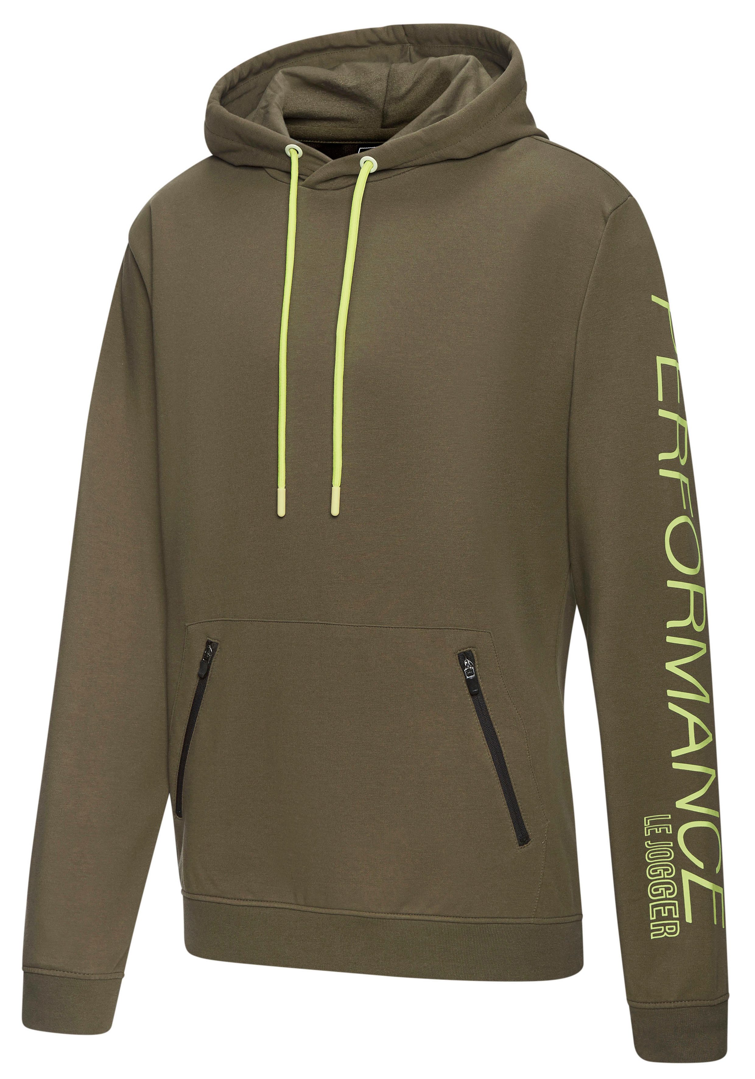 Le Jogger Performance Kapuzensweatshirt mit praktischen Reißverschlusstaschen