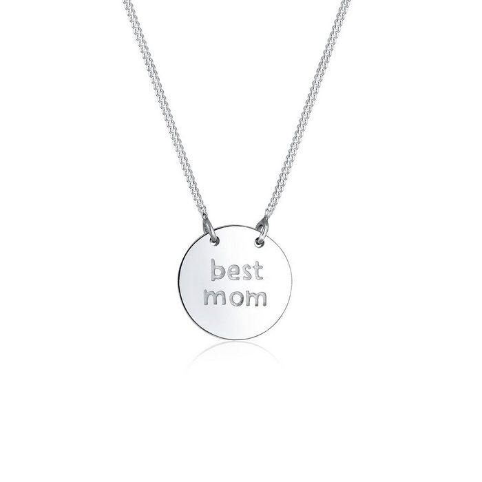 Elli Kette mit Anhänger Wording Muttertag Best Mom 925 Sterling Silber