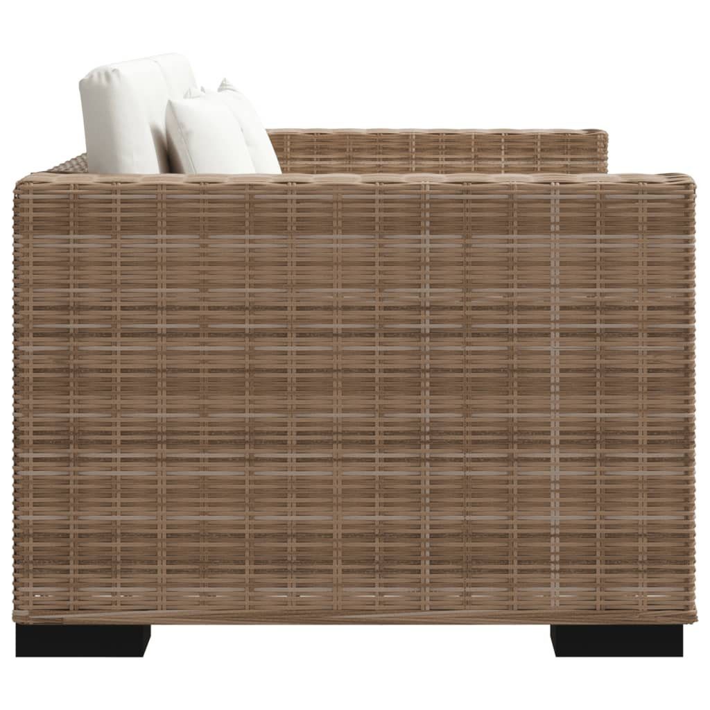 Sofa Echtes Set 7-tlg. Rattan Braun 2-Sitzer Sofa vidaXL