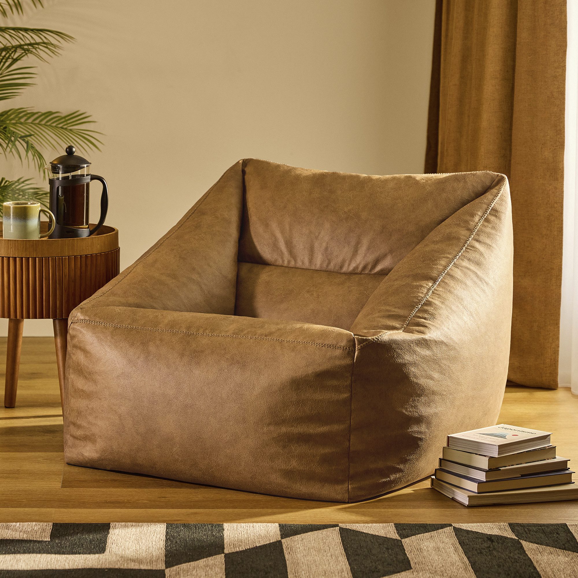 icon Sitzsack Sessel Erwachsene aus veganem Leder "Natalia", Sitzsack XXL, Made in Germany, für Erwachsene & Kinder, für Wohnzimmer – Bild 2 von 5