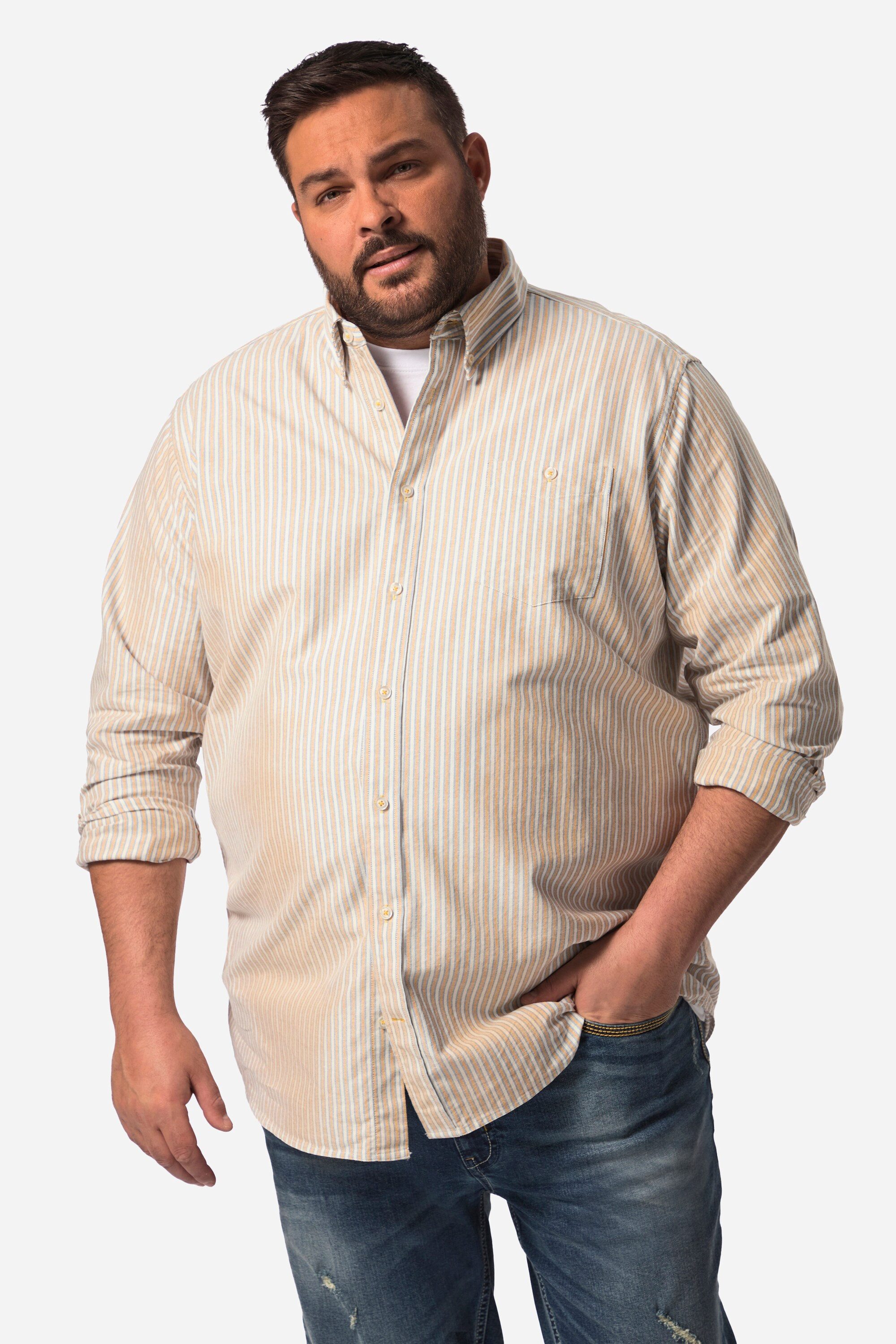 Businesshemd John F. Gee Streifenhemd Langarm Buttondown-Kragen