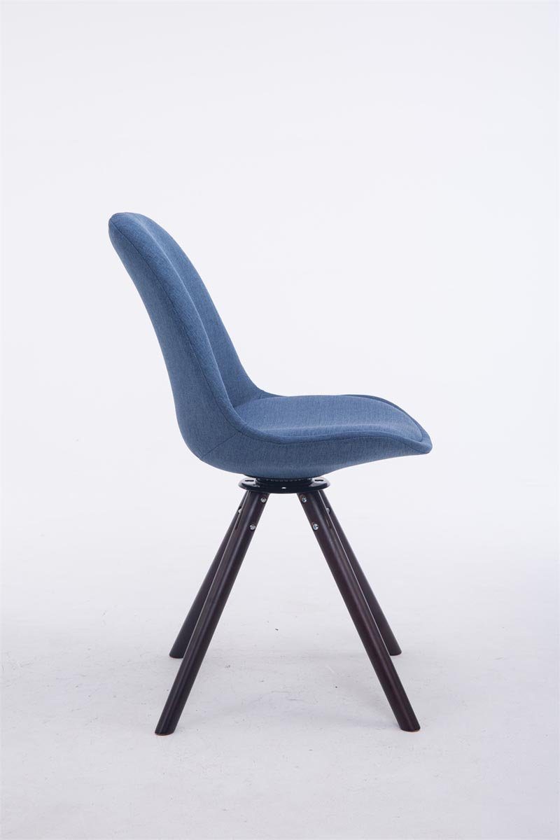 gepolsterter - TPFLiving blau Sitzfläche - hochwertig - Sitzfläche: Esszimmerstuhl Konferenzstuhl Stoff mit Troll - Besucherstuhl Walnuss Buchenholz Wohnzimmerstuhl), rund (Küchenstuhl Gestell: