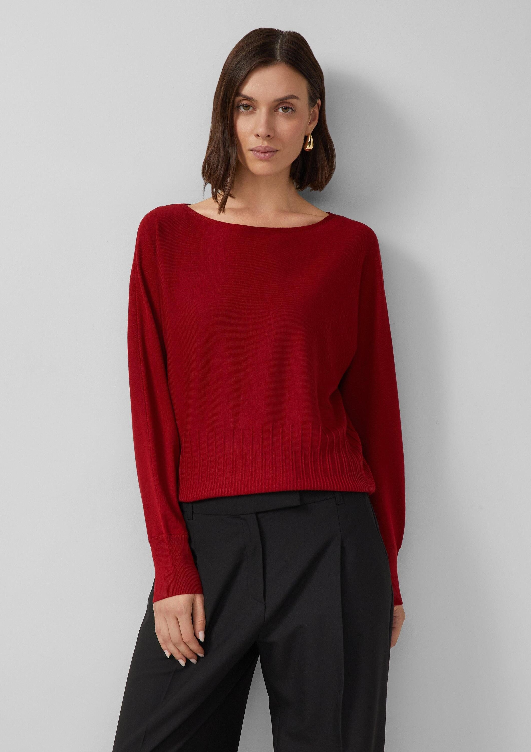 s.Oliver Longpullover Strickpullover Feinstrick-Pullover mit Strukturmuster günstig online kaufen