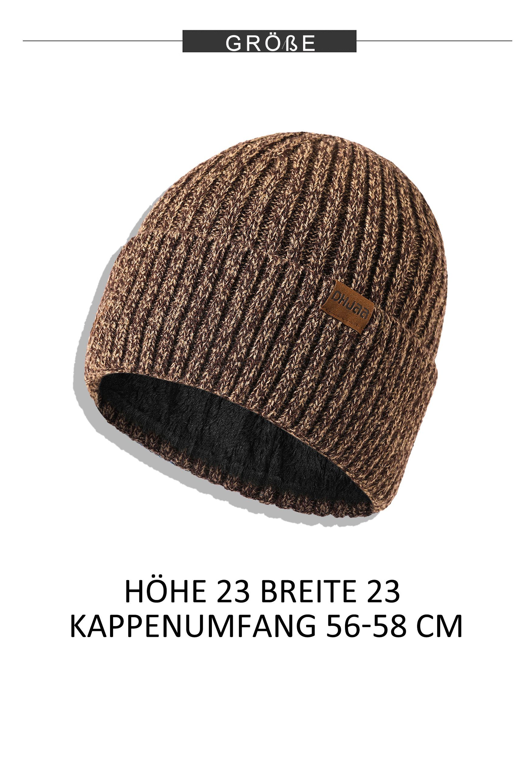 Strickmütze Khaki weich und Winter MAGICSHE Herrenhüte Warm bequem Beanie