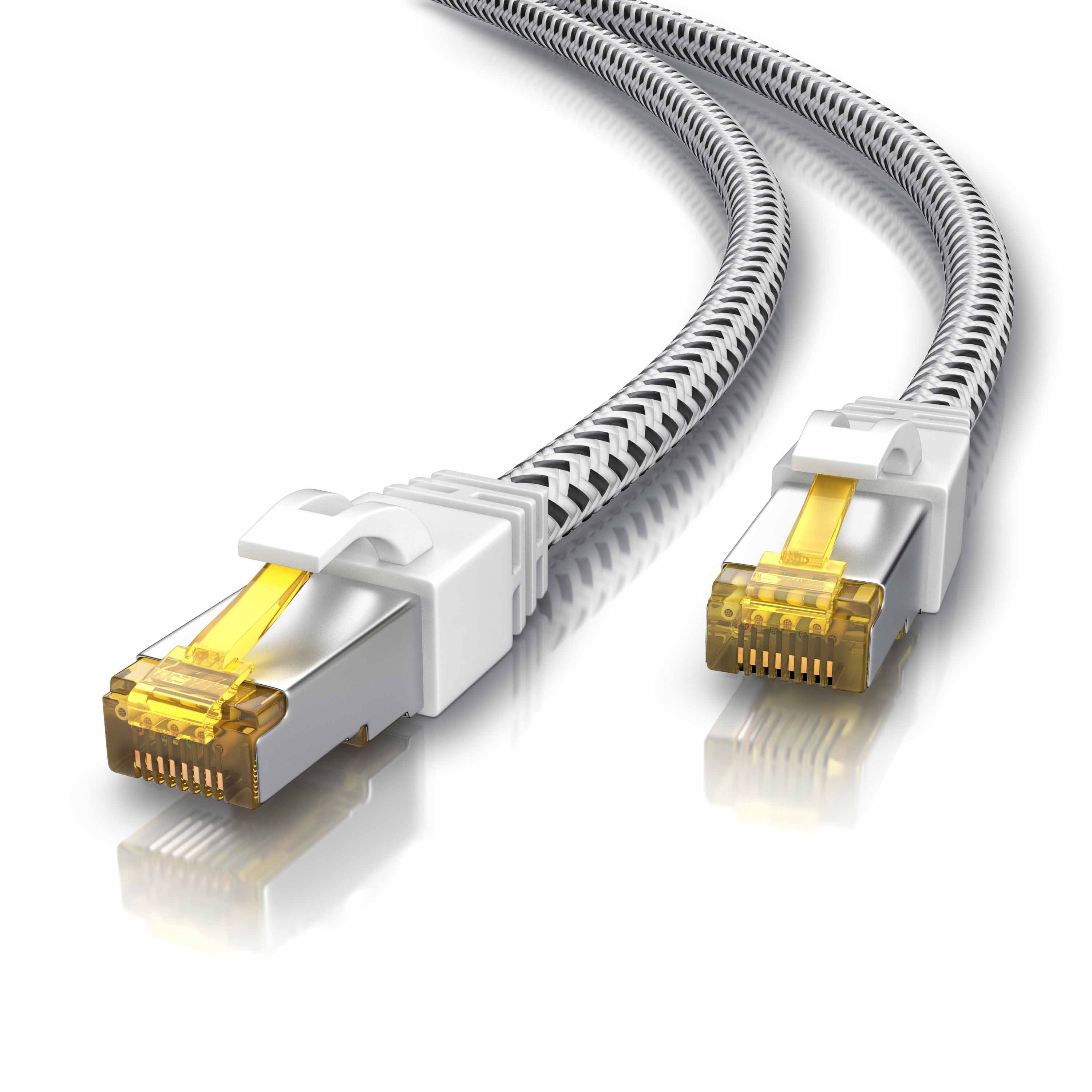 15,0m CAT.7 Gigabit Ethernet Lan Netzwerkkabel CAT.6a-Stecker Primewire RJ45 