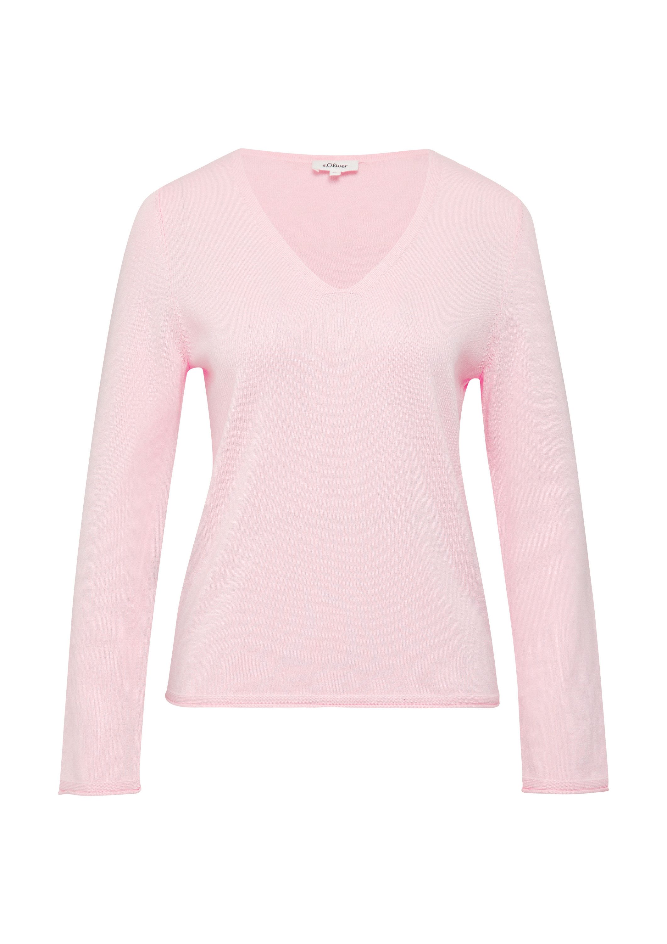 s.Oliver Longpullover Strickpullover Feinstrickpullover mit V-Ausschnitt un günstig online kaufen