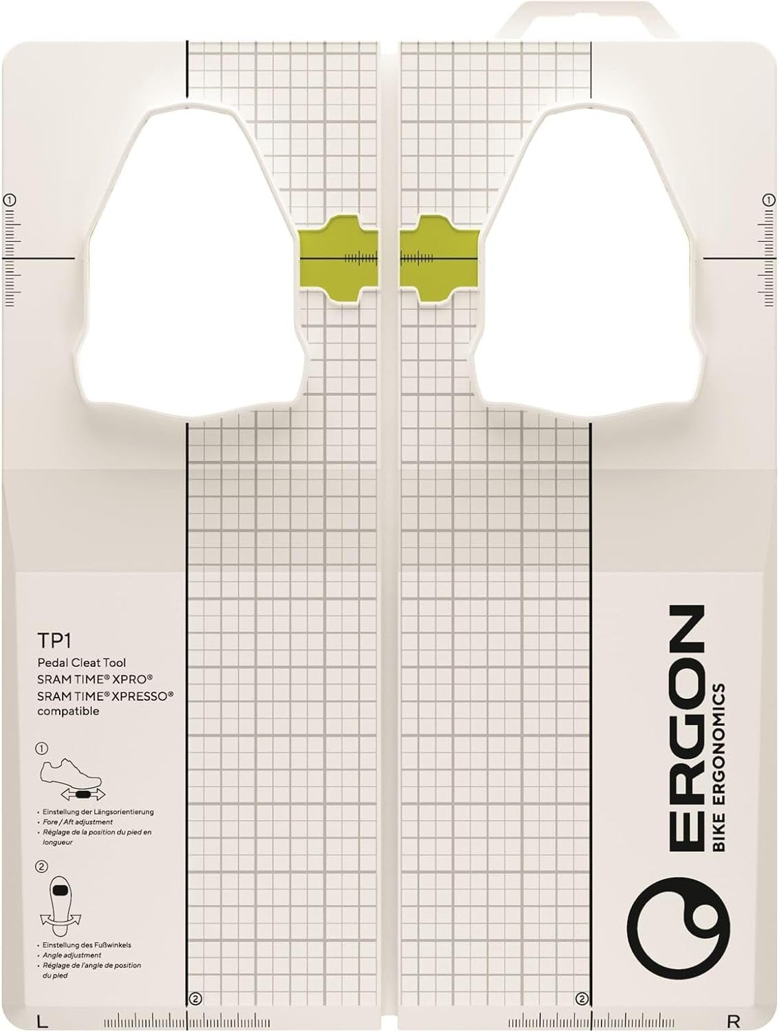 Ergon Fahrrad-Montageständer Ergon TP1 Pedal Cleat Tool Schuh Einstell Schablone für Sram/Time