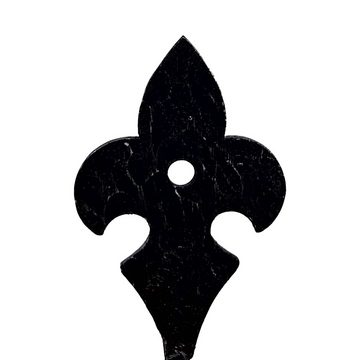 Vehi Mercatus Zierhaken Rustikaler geschmiedeter Wandhaken Lilie "Fleur de Lis"