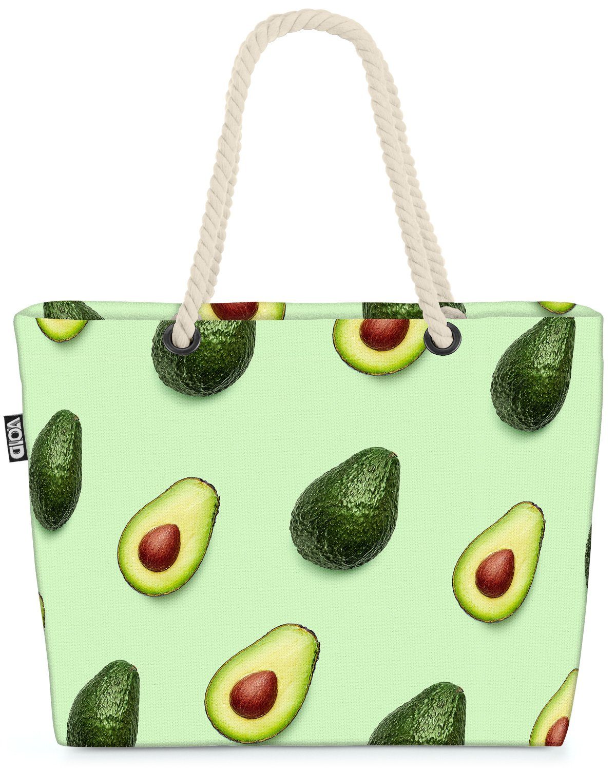 VOID Strandtasche (1-tlg), Avocado Obst Kochen Küche avocado kochen muster obst gemüse toast rez | Strandtaschen