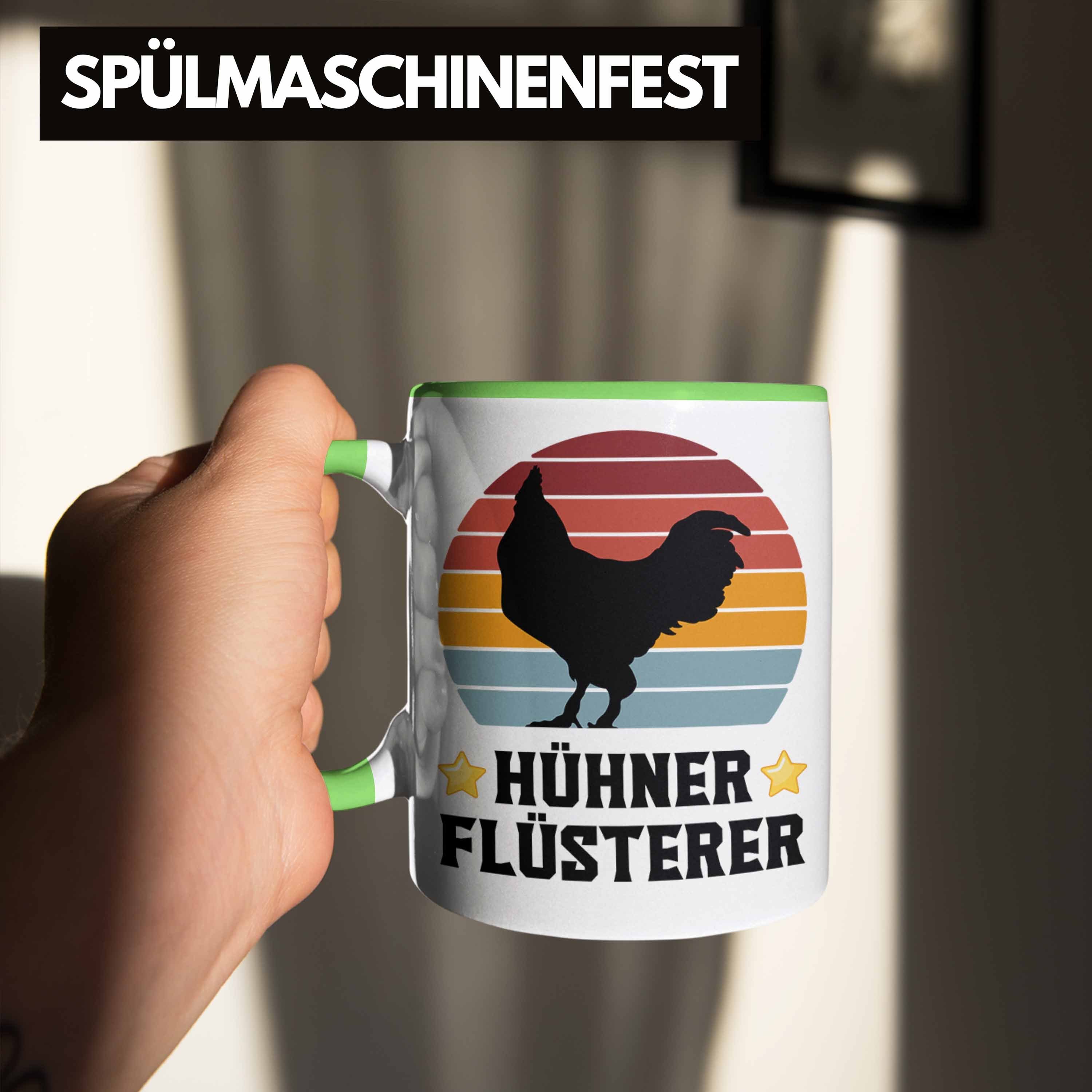 Flüsterer für Landwirt Trendation - Hühner Traktor Spruch Geschenke Trendation Grün Männer Tasse Landwirtschaft Kaffeetasse Spruch Bauer Tasse Geschenk