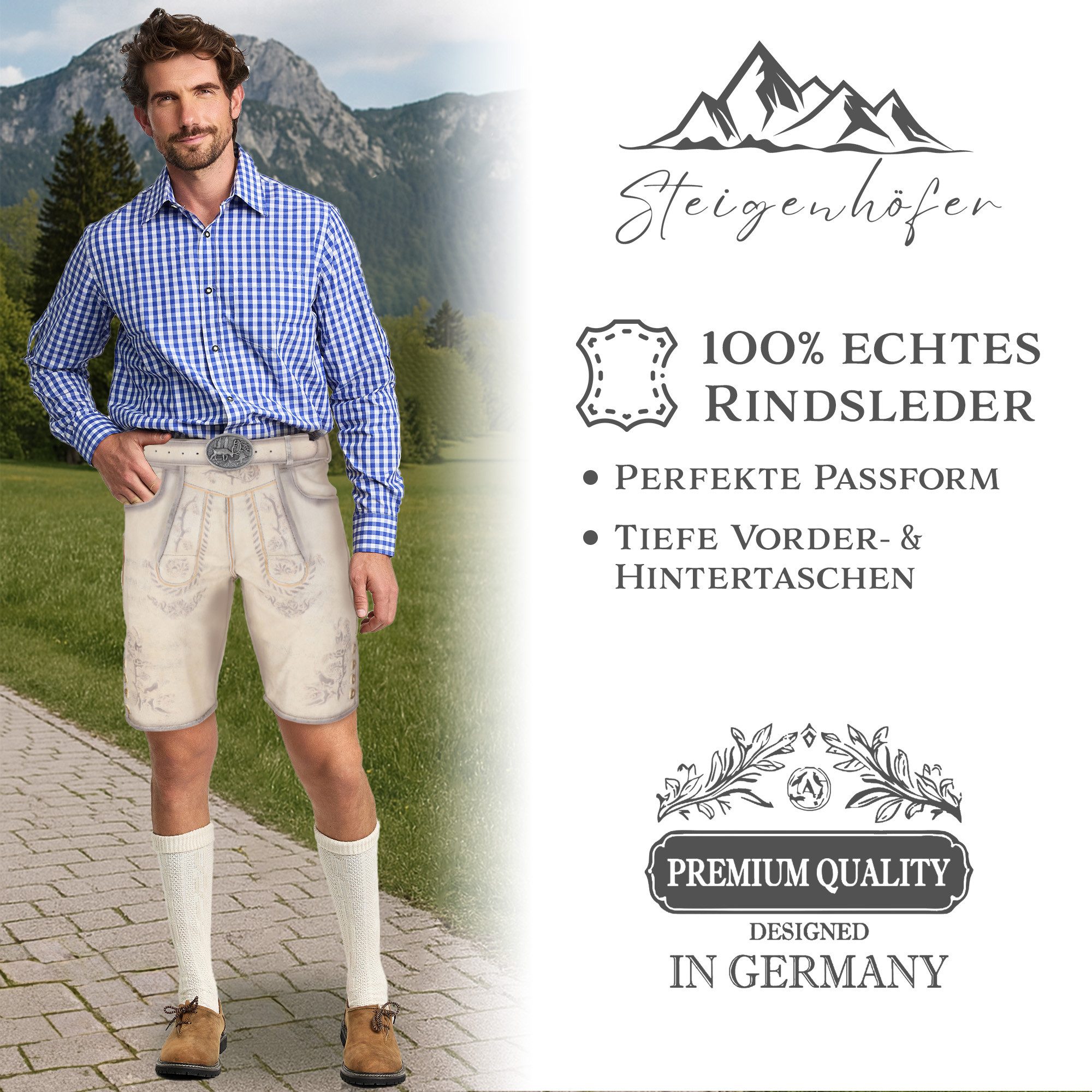 Steigenhöfer Manufaktur Trachtenlederhose FRANZ Vintage Trachtenhose günstig online kaufen