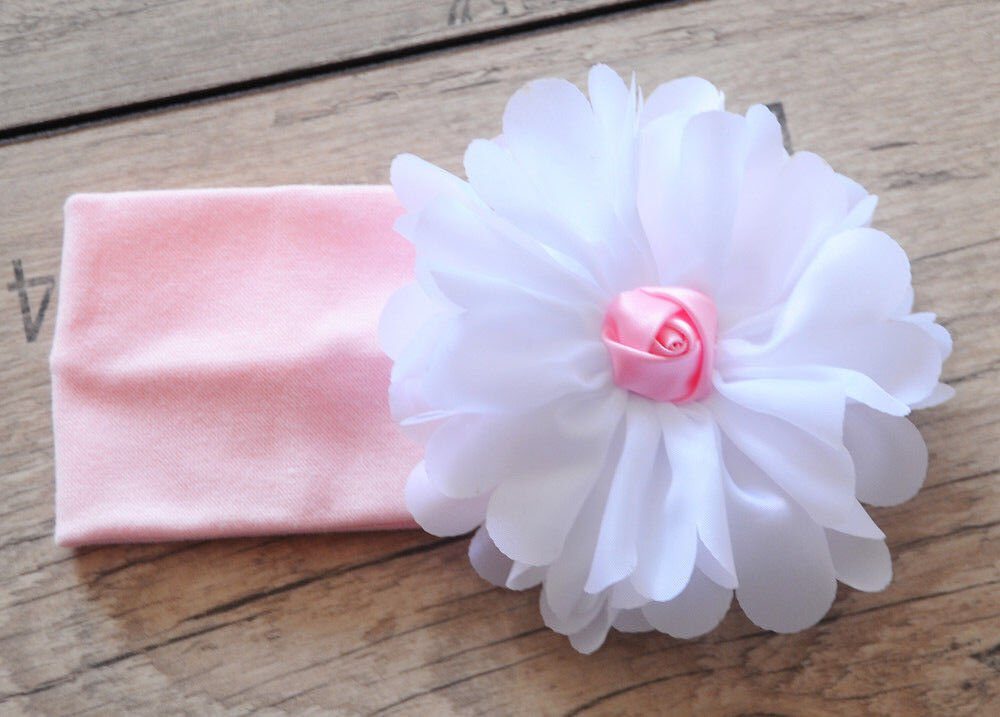 La Bortini Stirnband Kopfband Haarband Stirnband für Babys und Kider Bluemenband mit einer großen Blume