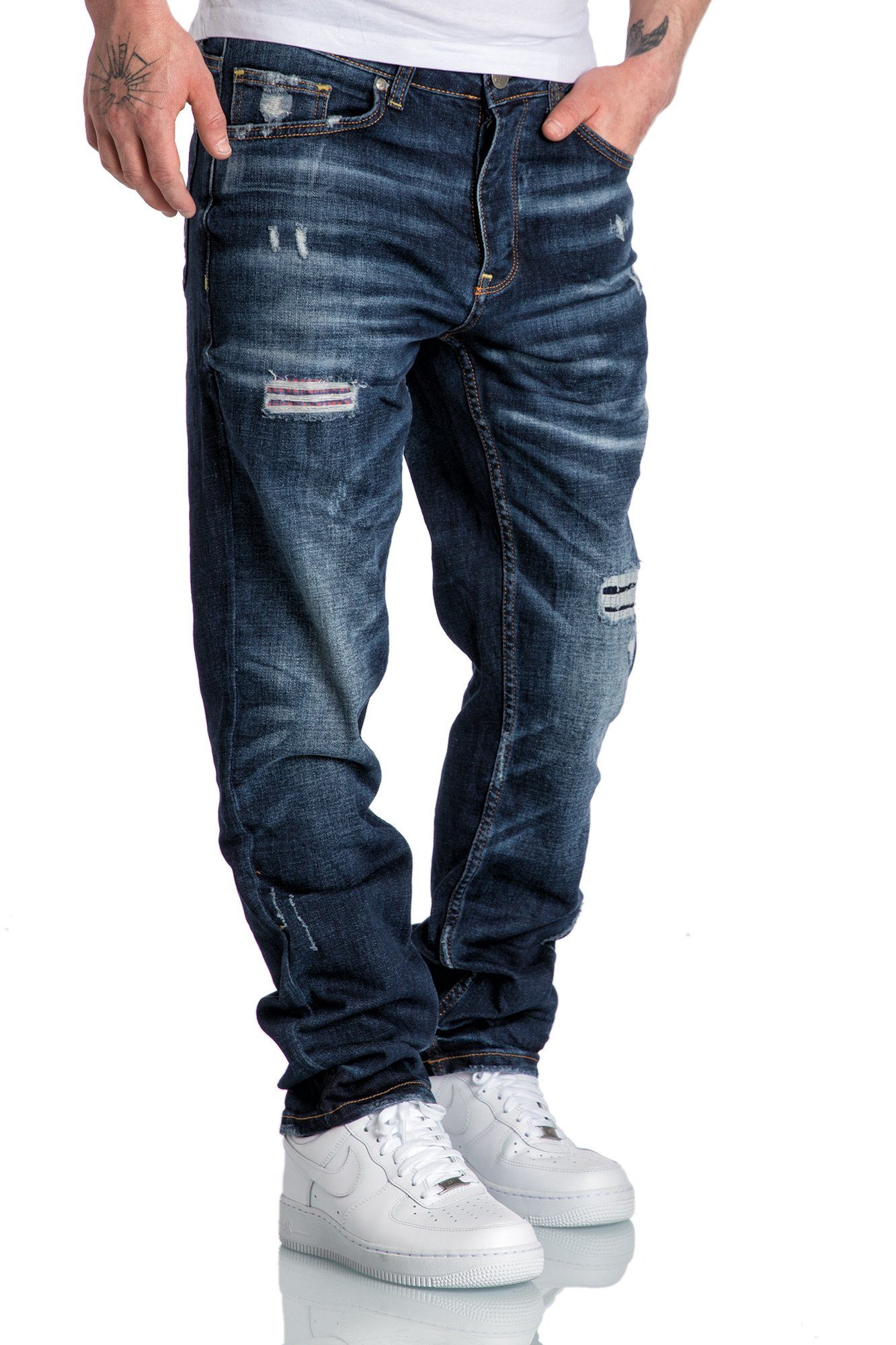 Amaci&Sons Straight-Jeans KANSAS Regular Fit Destroyed Jeans