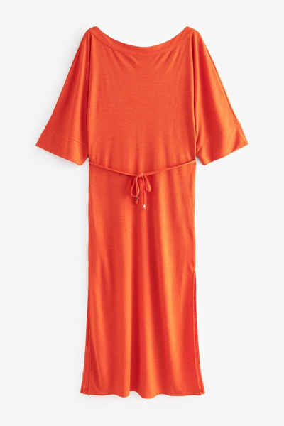 Next One-Shoulder-Kleid Asymmetrisches Kleid mit U-Boot-Ausschnitt (1-tlg)