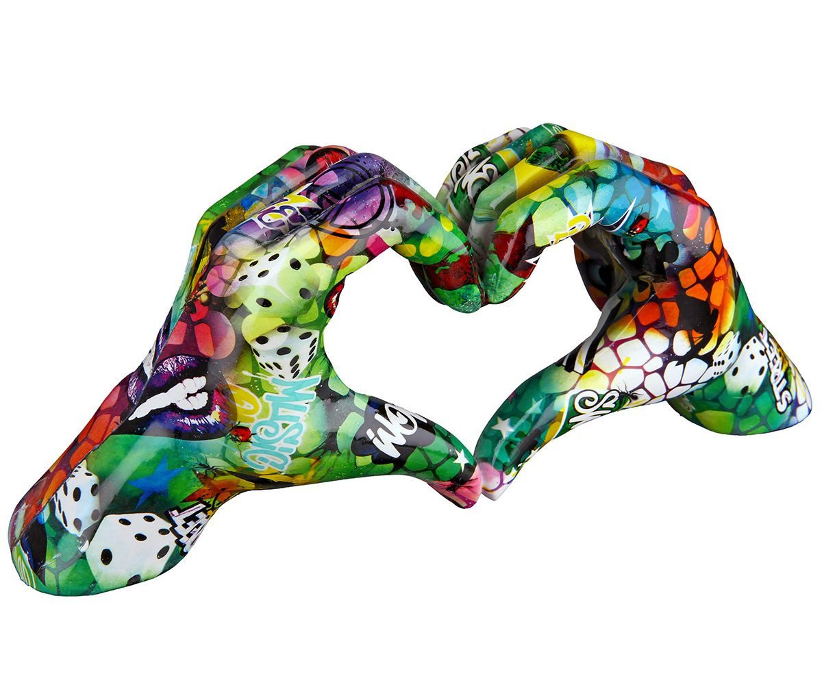 Casablanca by Gilde Dekoobjekt Herz Hände Graffiti – Street-Art Skulptur 29 cm, 37210, modernes Wohnaccessoire in Herzform