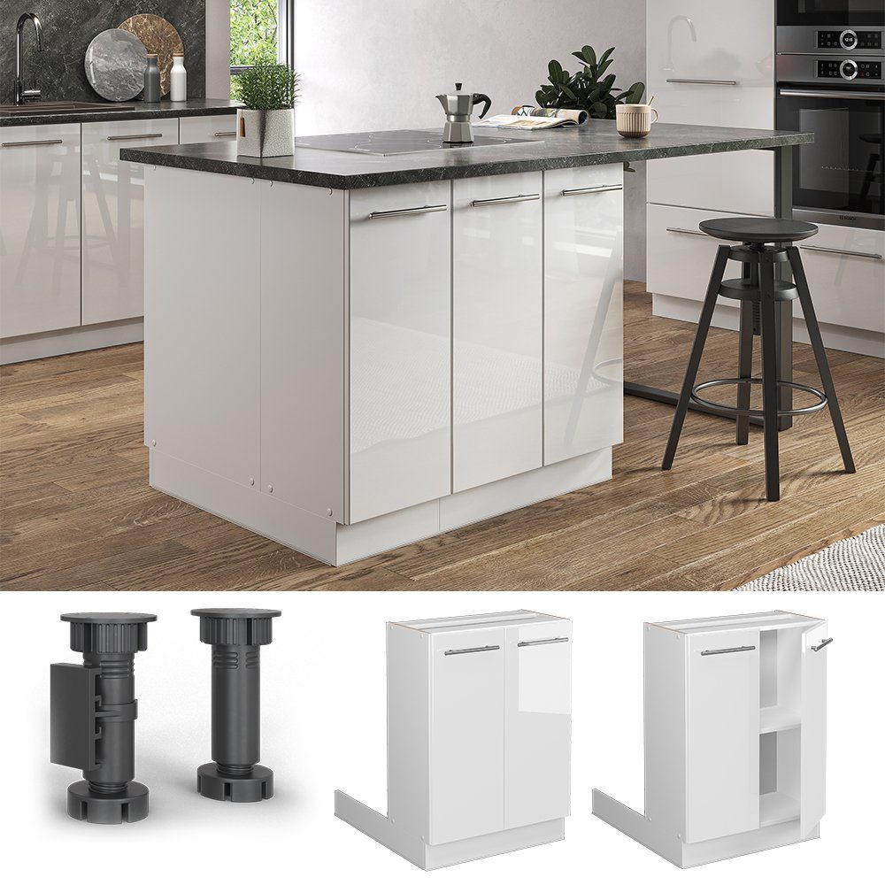 Vicco Unterschrank Fame-Line, Weiß Hochglanz/Weiß, 60 günstig online kaufen