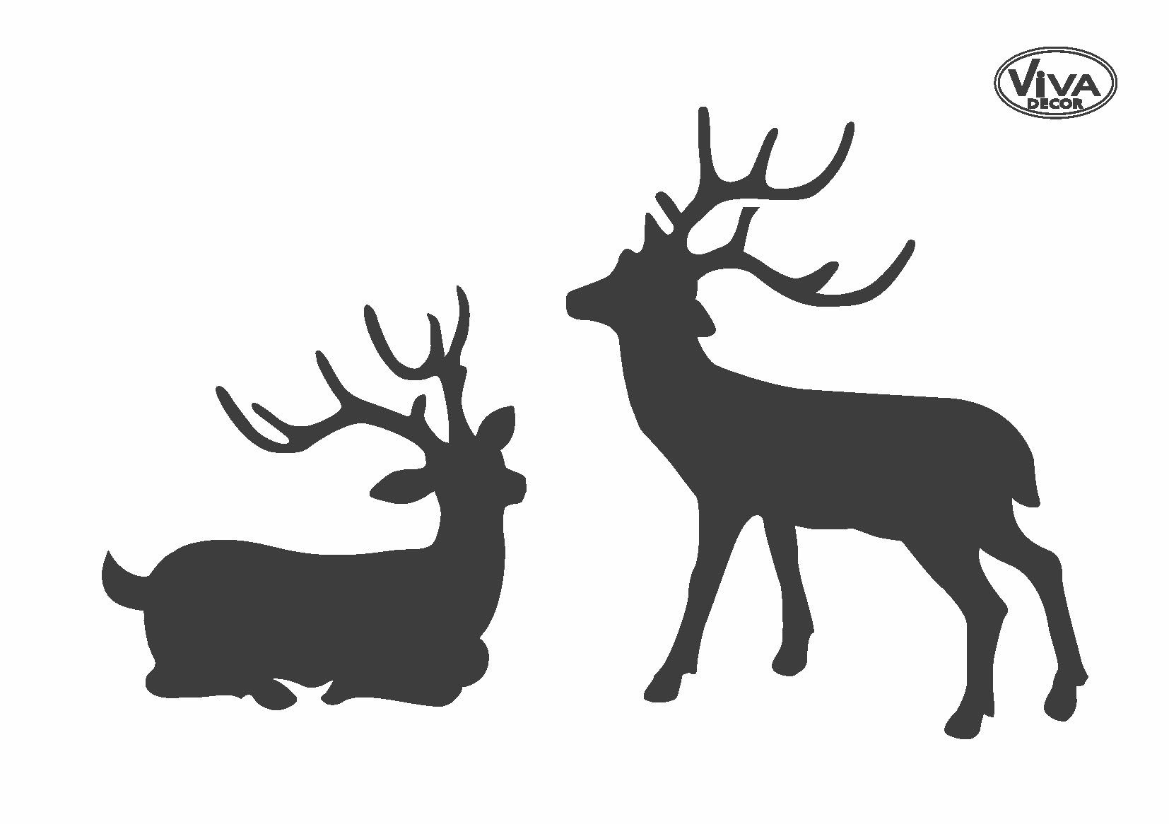 Viva Decor Malschablone Schablone Hirsche, 2 Motive