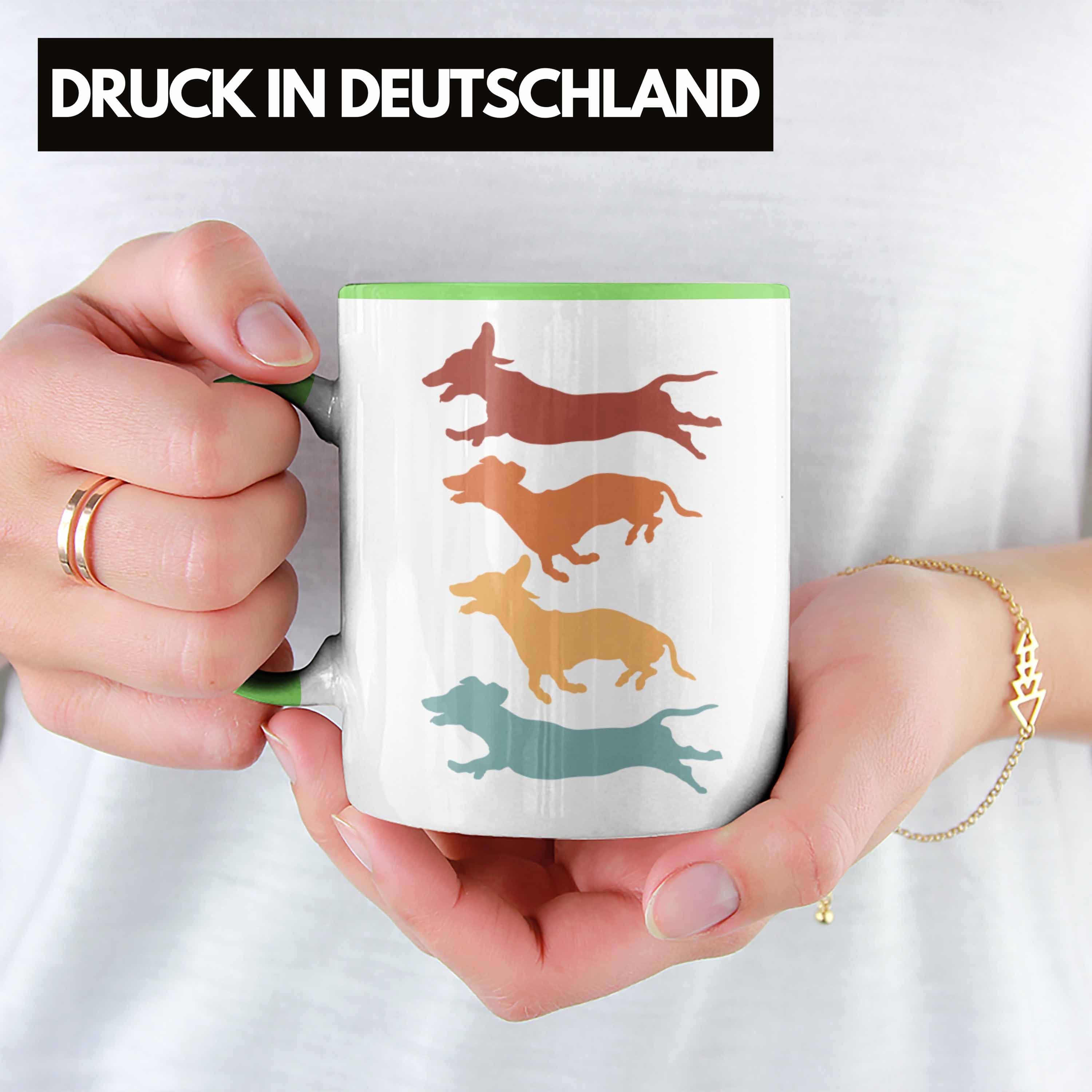 Tasse Ge Grün Geschenk Trendation Grafik Tasse für Herrchen Dackel-Besiterin Frauchen Dackel