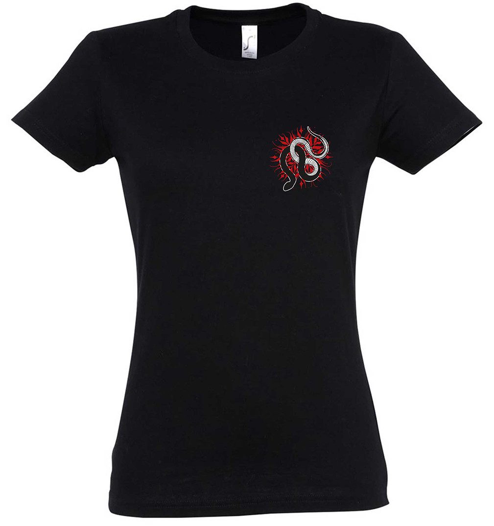 Print-Shirt Snake Tattoo II Damen T-Shirt Yin Yang Oldschool Schlange Tätowierer