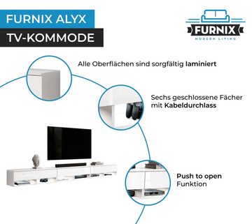 Furnix TV-Schrank ALYX 300 cm Lowboard TV-Kommode mit 3 Türen ohne LED B300 x H34 x T32 cm, (3x100cm)