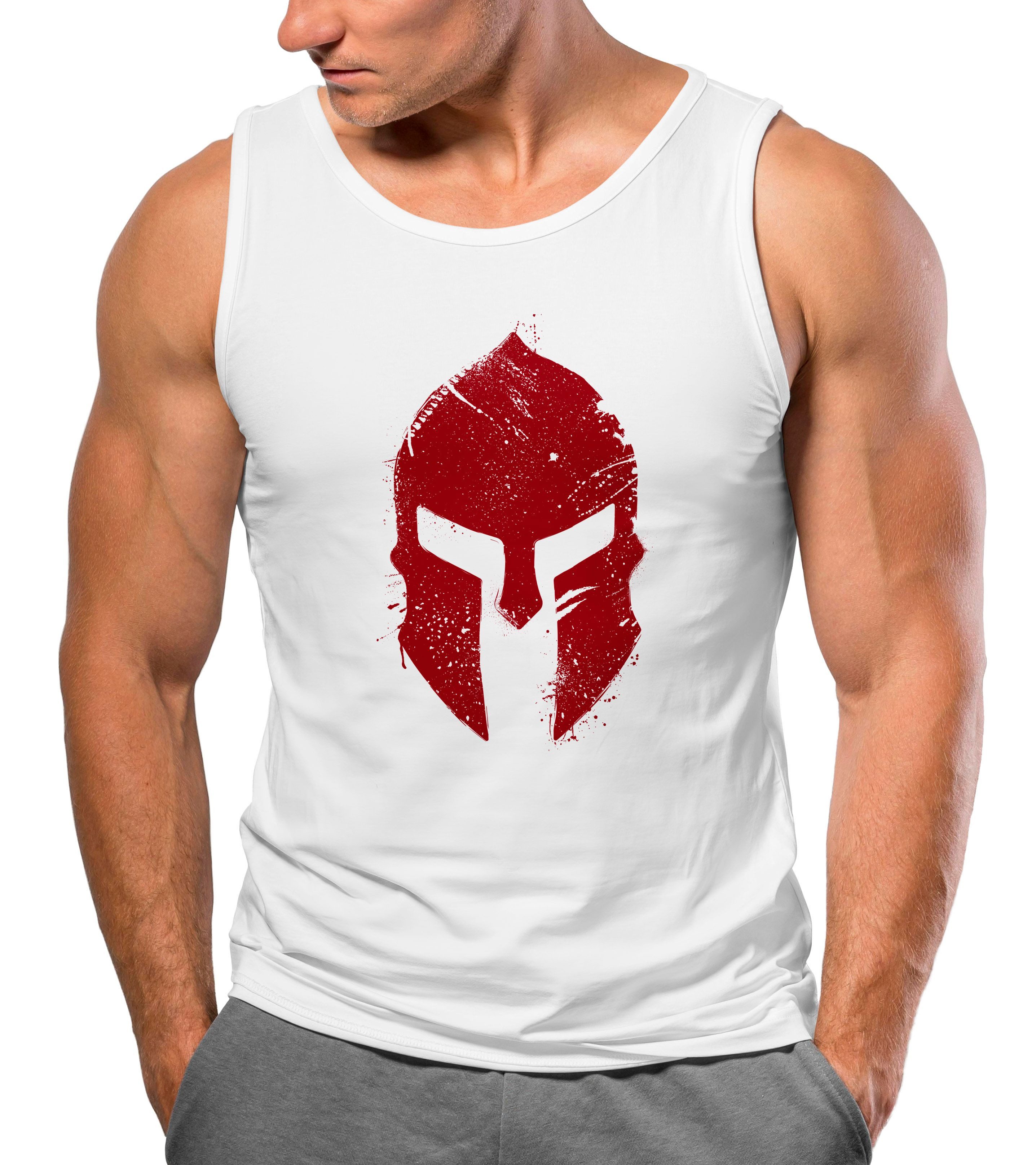 Neverless Tanktop Herren Tank-Top Print Sparta-Helm günstig online kaufen