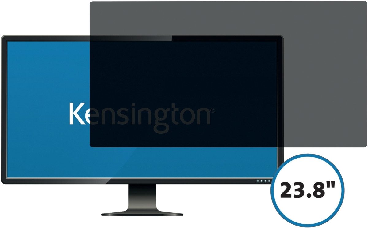 KENSINGTON Sichtschutzfolie Blickschutzfilter Standard 23,8 Zoll 16:9 2-fach abnehmbar schwarz