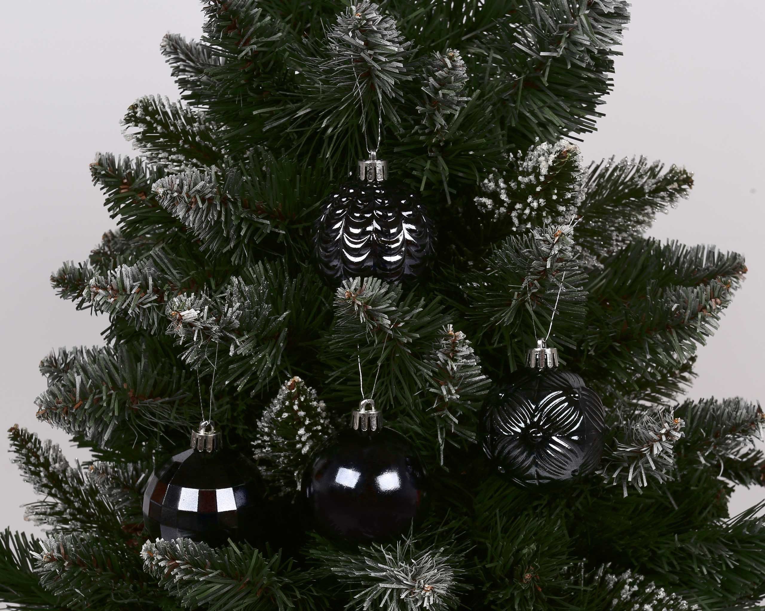 16 Christbaumkugeln, 6cm, Weihnachtsbaumkugel Sarcia.eu 1 Stück x Anthrazitfarbene Pack