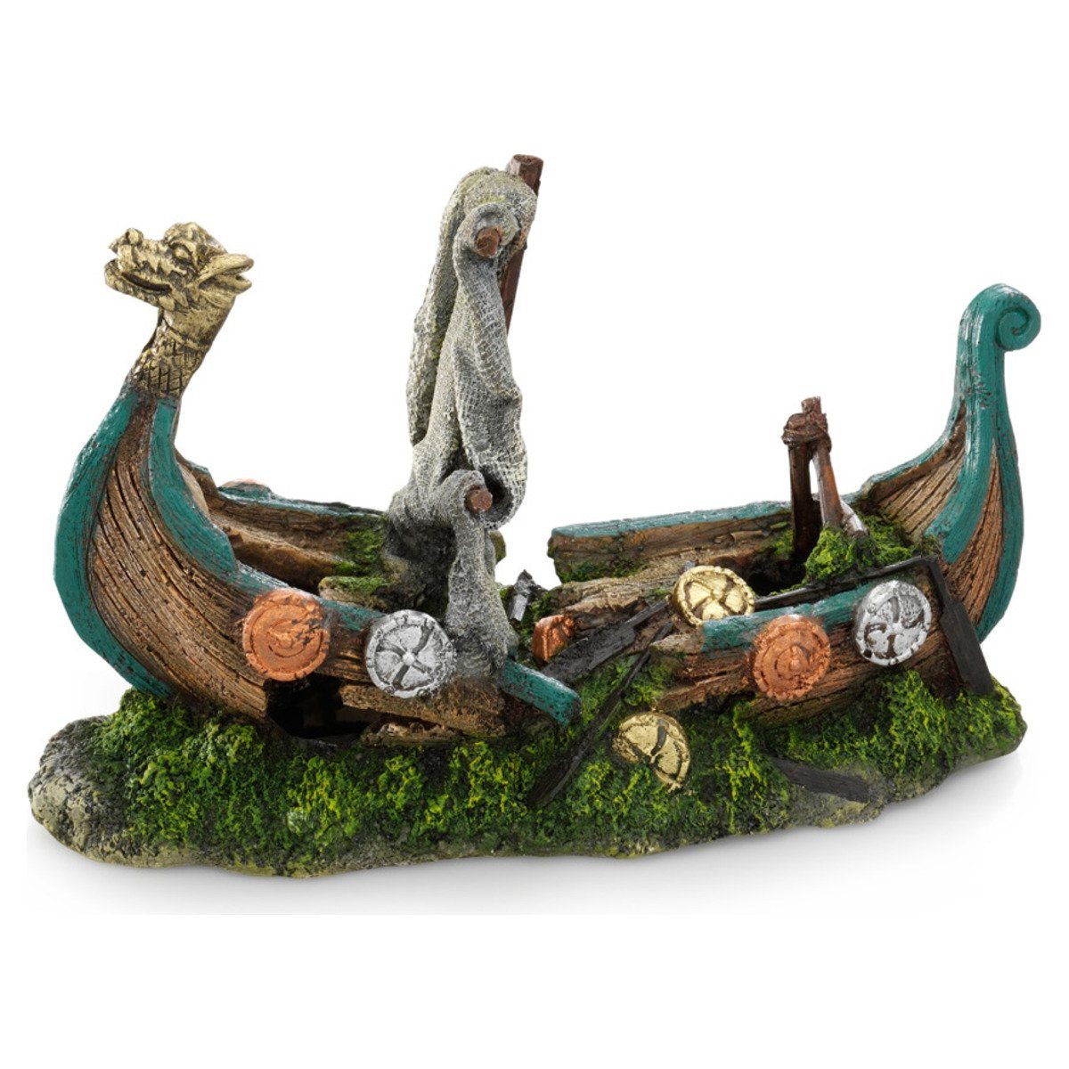 Aquariendeko Aquariumdekoration Wikingerboot