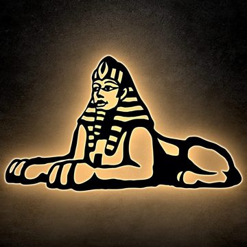 LEON FOLIEN Dekofigur Große Sphinx von Gizeh Schlummerlicht Nachtlicht in Schwarz #78