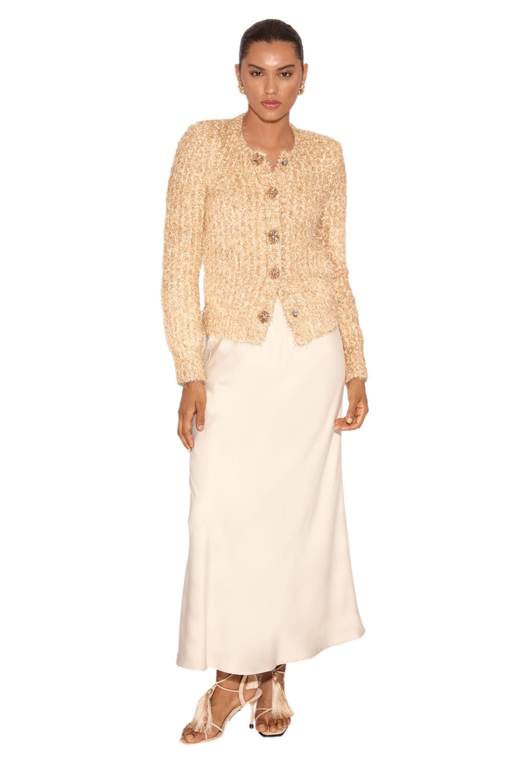 LIPSY Strickjacke Lipsy Strickjacke mit Lametta, Regular (1-tlg)
